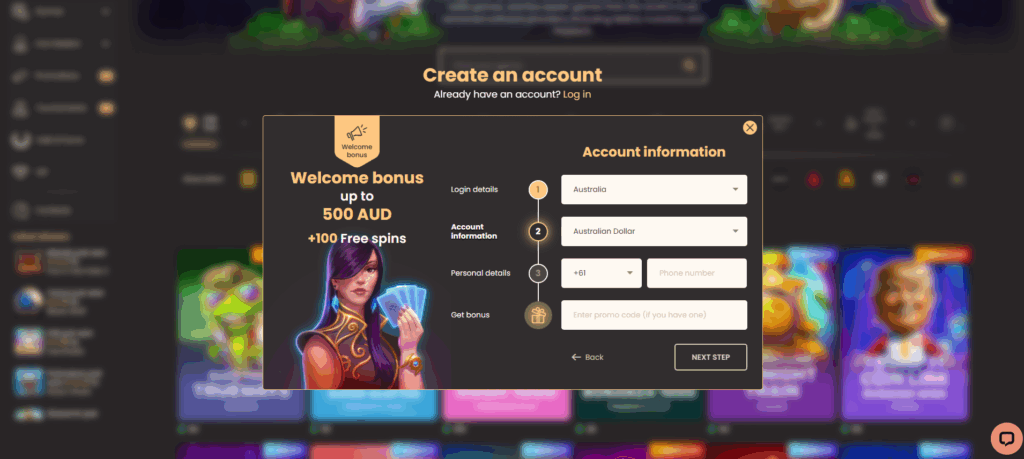 National Casino PayID deposit screen from our test account
