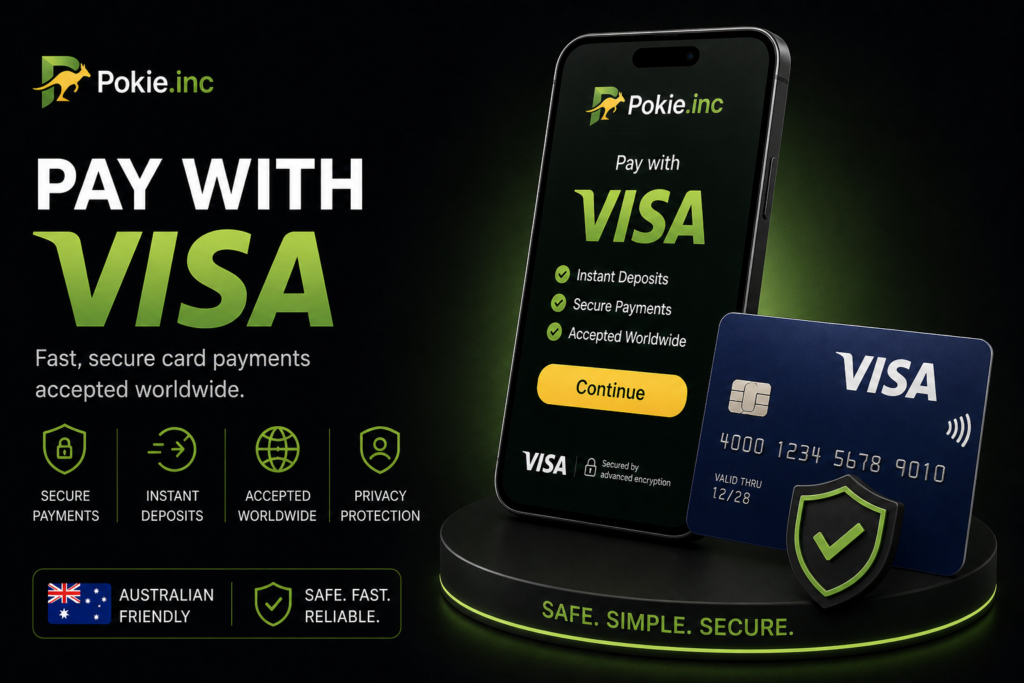 Visa casino and pokies payment for secure card payments